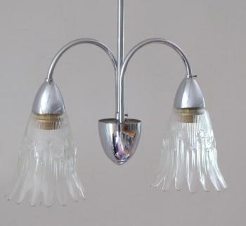 Two-arm chandelier with shades Two-arm chandelier with shades