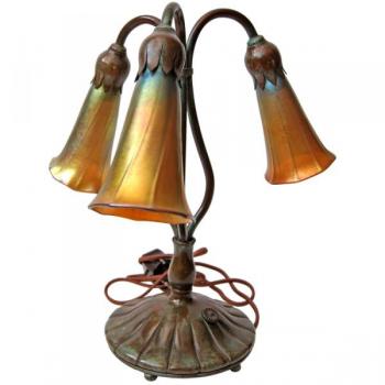 Table Lamp - patinated bronze - Tiffany - 1900
