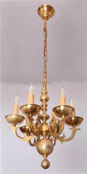 Six Light Chandelier - brass - 1850