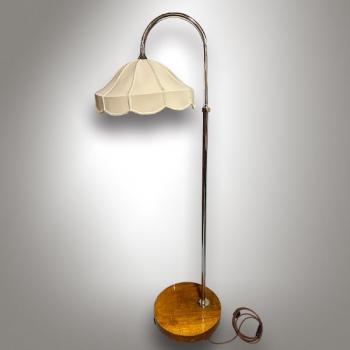 Floor Lamp - chrome, fabric - 1930